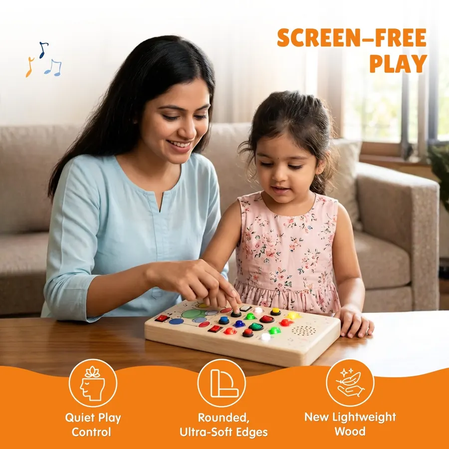 Mother and daughter playing screen-free with the Beat Maker